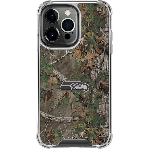 NFL Seattle Seahawks Realtree Xtra Green Camo iPhone 16 Pro Clear Case